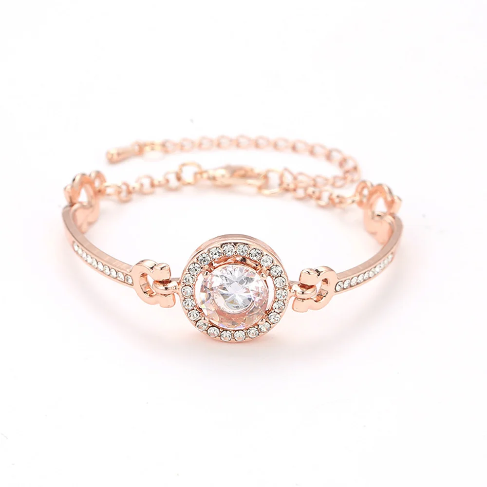 

Luxury Rhinestone Bracelet Metal Adjustable Chain Shiny Glossy Wrist Chain for Women Fashion Chic Bangle Jewelry