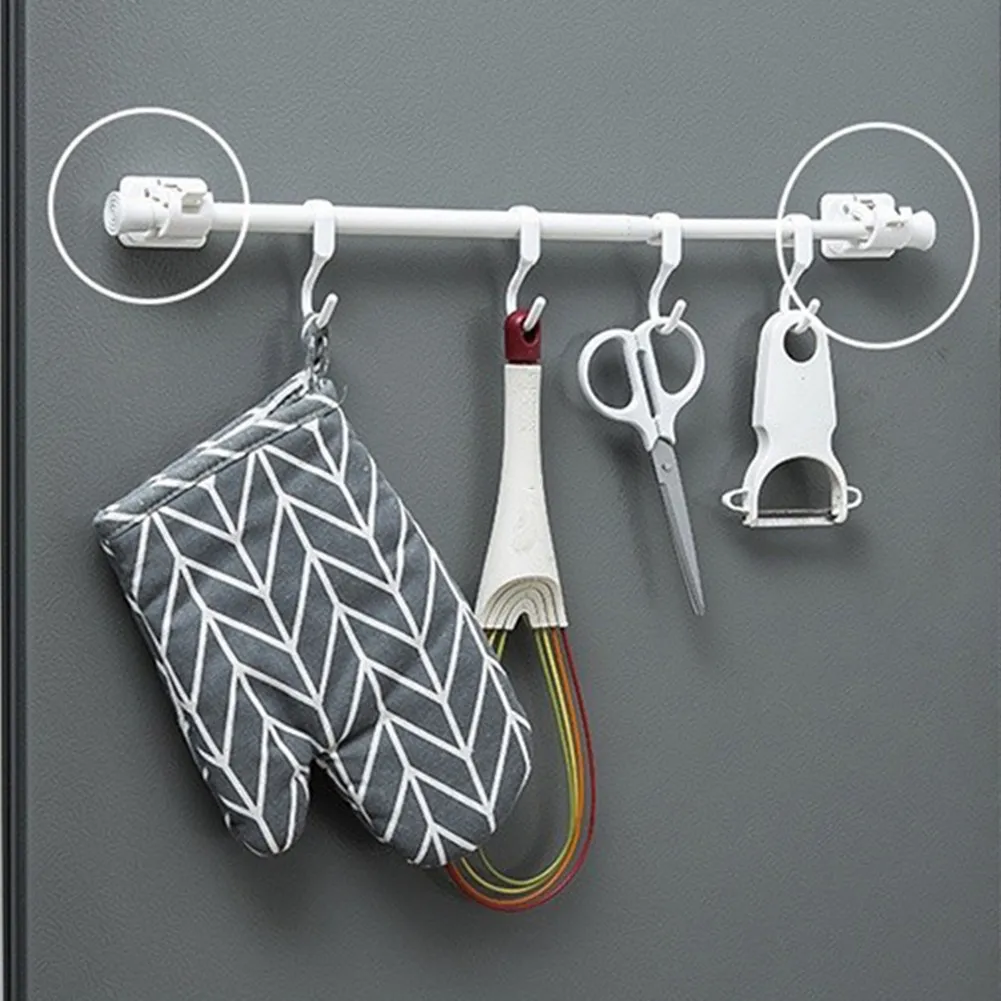 

2PCS Curtain Rod Hanging Clip Long Household Wall Hook Shower Curtain Rod Hanging Clip Towel Bar Hanger Nail-free Sticky Hook