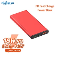 pinzheng 20000mah power bank 18w usb type c external batteries qc3 0 pd3 0 two way fast charging powerbank for samsung xiaomi