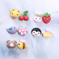 40pcslot cute cartoon animal composite flat back planar resin diy children hairpin jewelry mobile phone shell crafts materials