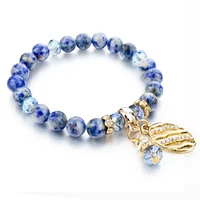 melihe oval natural stone bracelet for women couple gold crystal bead hollow bracelets bangles best love jewelry sbr150342
