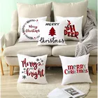 Новый чехол для подушки с рождественским принтом, с рождеством, красная серия, наволочка для диванной подушки с изображением оленя, снежинки