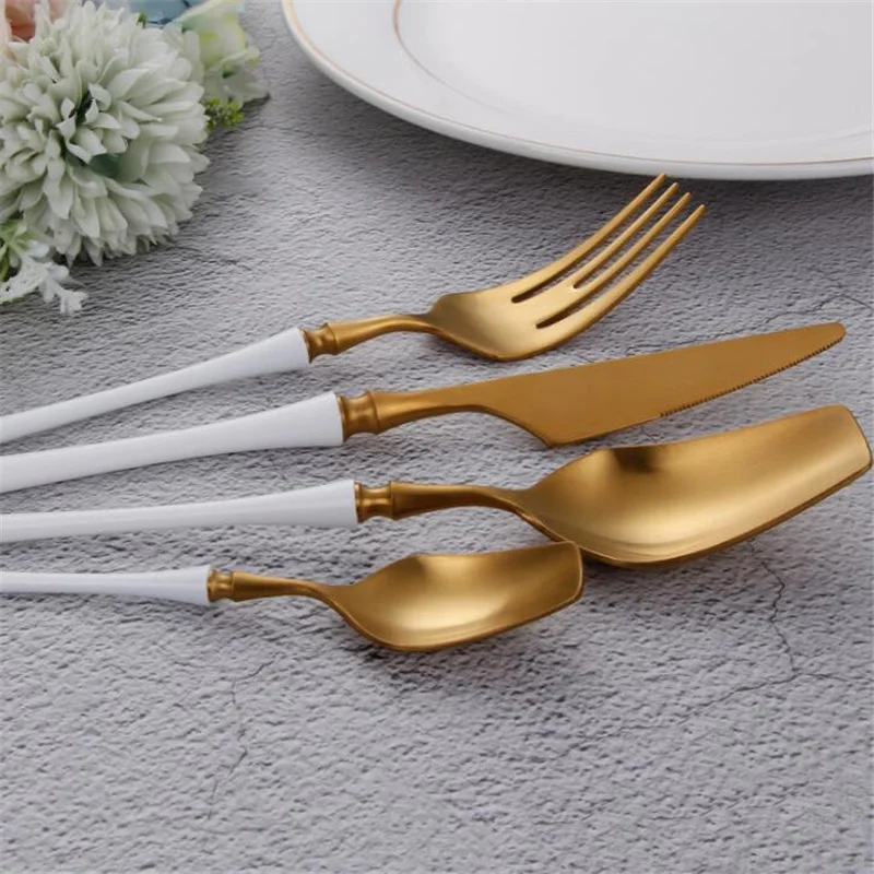 

Square Head Small Waist Western Tableware High-grade Stainless Steel Steak Cutlery Classic Home Hotel Tableware