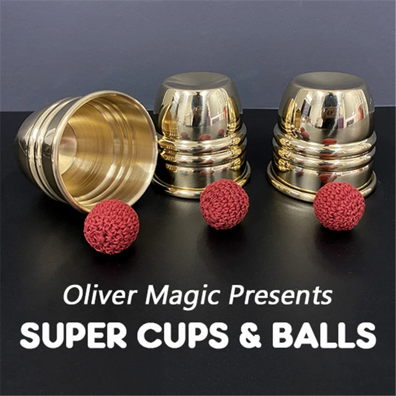 

Super Cups and Balls (Brass) Magic Tricks Balls Appearing/Disappearing Magia Magician Close Up Illusions Gimmick Prop Mentalism