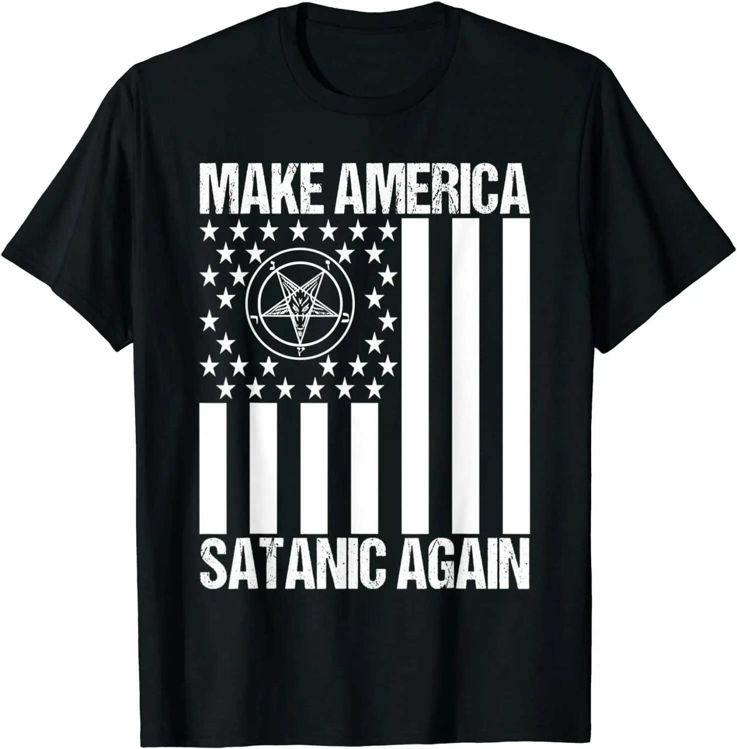 Сделать Америку сатана снова оккультная Готическая футболка Baphomet S 5XL|Мужские