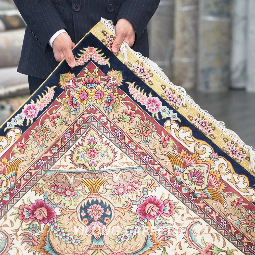 Yilong 10 &quotx 14&quot с классными клепками в виде Тебризский шелковый ковер Большой