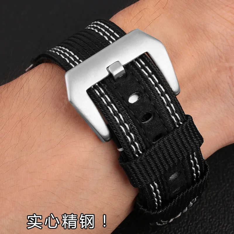 Spot wholesale nylon canvas watch strap is applicable for Panerai 00984 985 sneaking 441 series watch strap 24mm 26mm