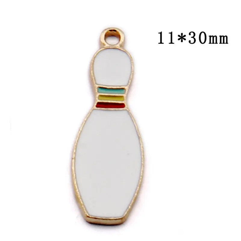 Джули Wang 5 шт. эмаль Боулинг бейсбольный мяч для регби амулеты из сплава Золото