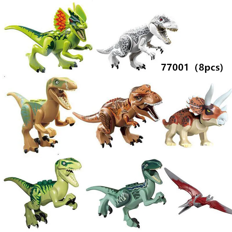 Детские строительные блоки 8 шт. Парк Юрского периода игрушки динозавров для