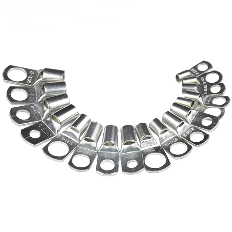 5pc SC Type Wire Nose Terminal SC25 SC35 Bare Copper Battery Block Lugs Hole ID 6mm 8mm 10mm 12mm Crimp DTGA Cable End Connector |