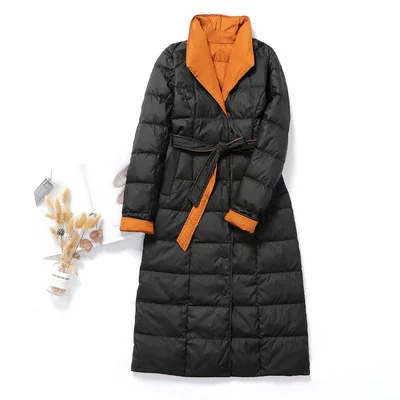 

2021 New Women's Winter Jakcet X-long White Duck Down Coats Slim Light Jacket Women Plus Size Clothing for Women XXXL