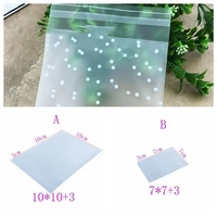100pcs frosted cute dots plastic pack candy cookie soap packaging bags cupcake wrapper self adhesive sample gift bag