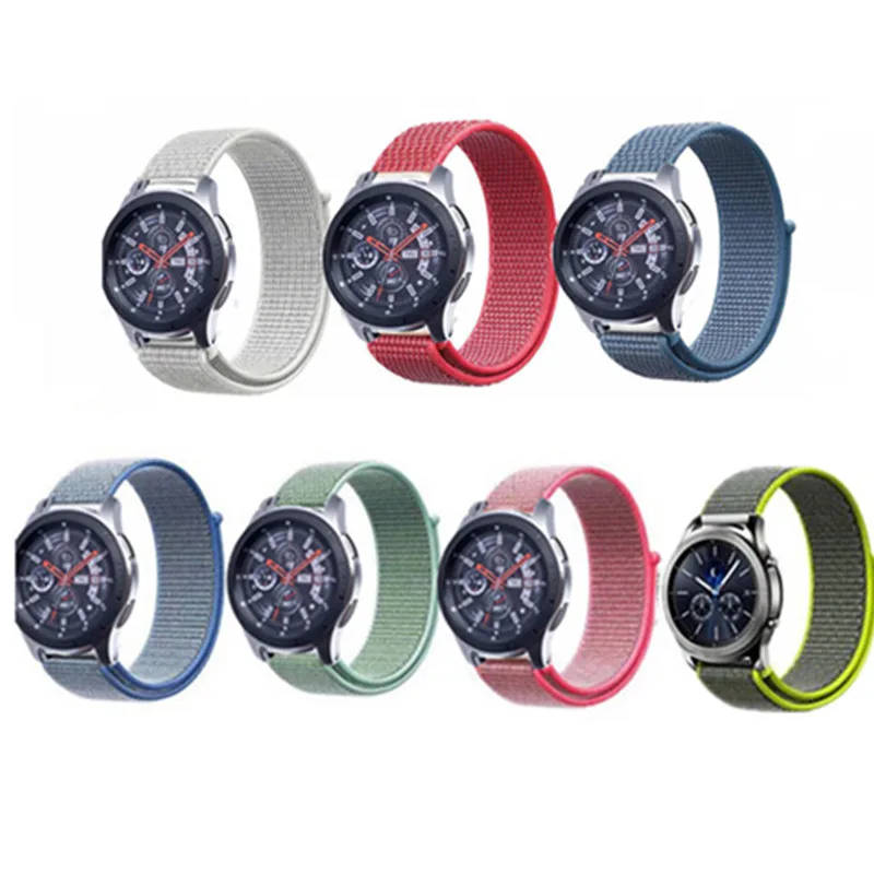 Нейлоновый ремешок для часов 22 мм 20 Samsung Gear S3 S2 Sport Galaxy Watch 42 46 xiaomi huami amazfit bip Huawei gt |