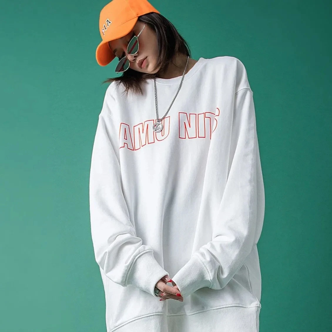 

2021hoodie kawaii spring and autumn trend Korean version of loose tide brand creative letter printing European long sleeve
