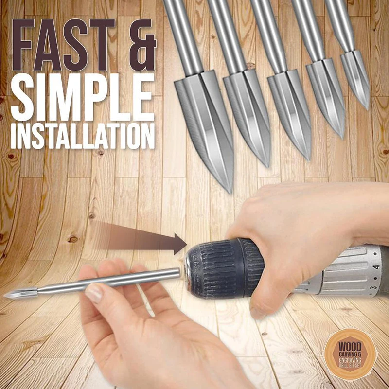 

Wood Carving and Engraving Drill Bit Set for Wood Wookworking Works YG