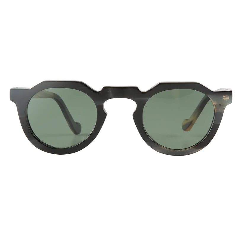 

Круглая овальная оправа, рог яка, UV400 поляризационные линзы, унисекс, женские и мужские солнцезащитные очки, роговые очки