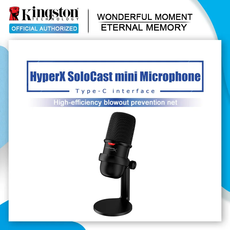 Микрофон Kingston HyperX SoloCast профессиональный электронный мини-микрофон для работы за