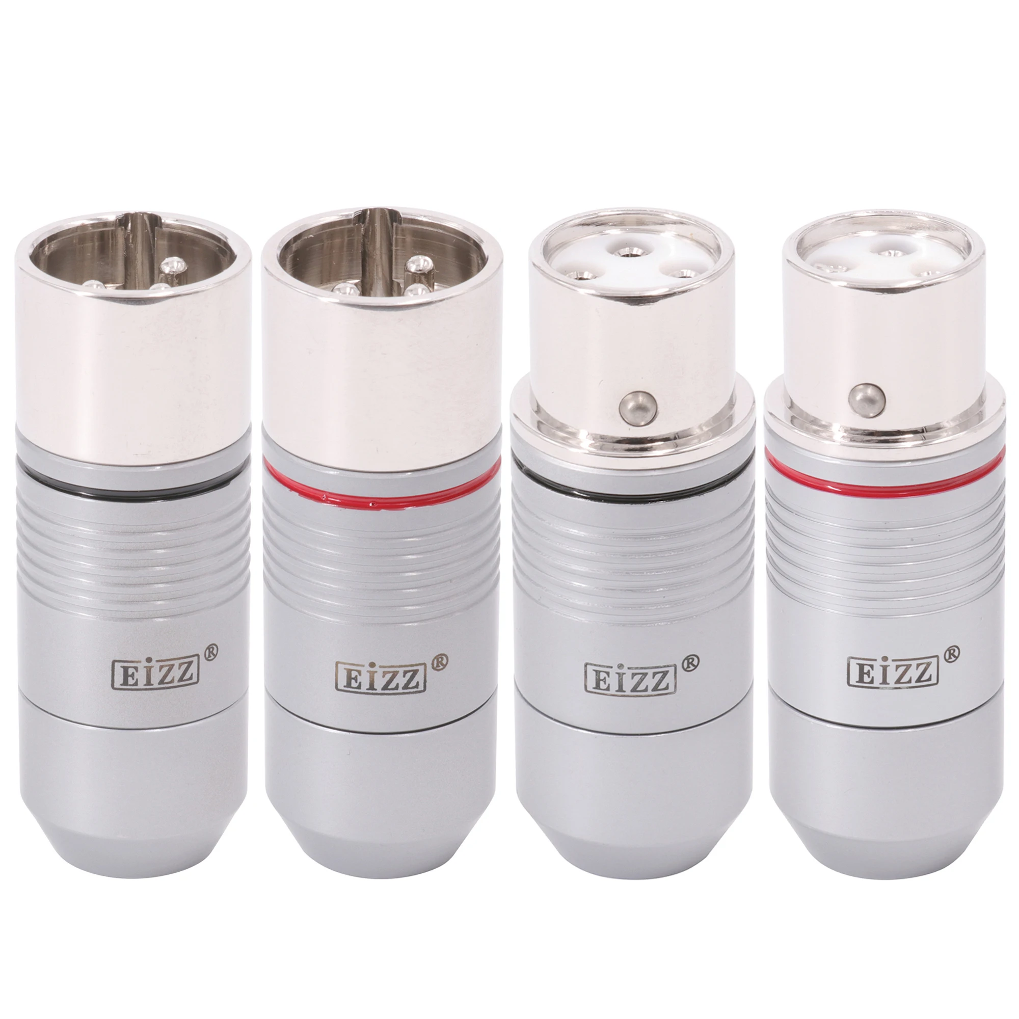 

EIZZ 2PCS High end 3 pin Female XLR Connector MIC Snake Cable Jack Adapter PTFE Insulator Platinum Plated phosphor bro