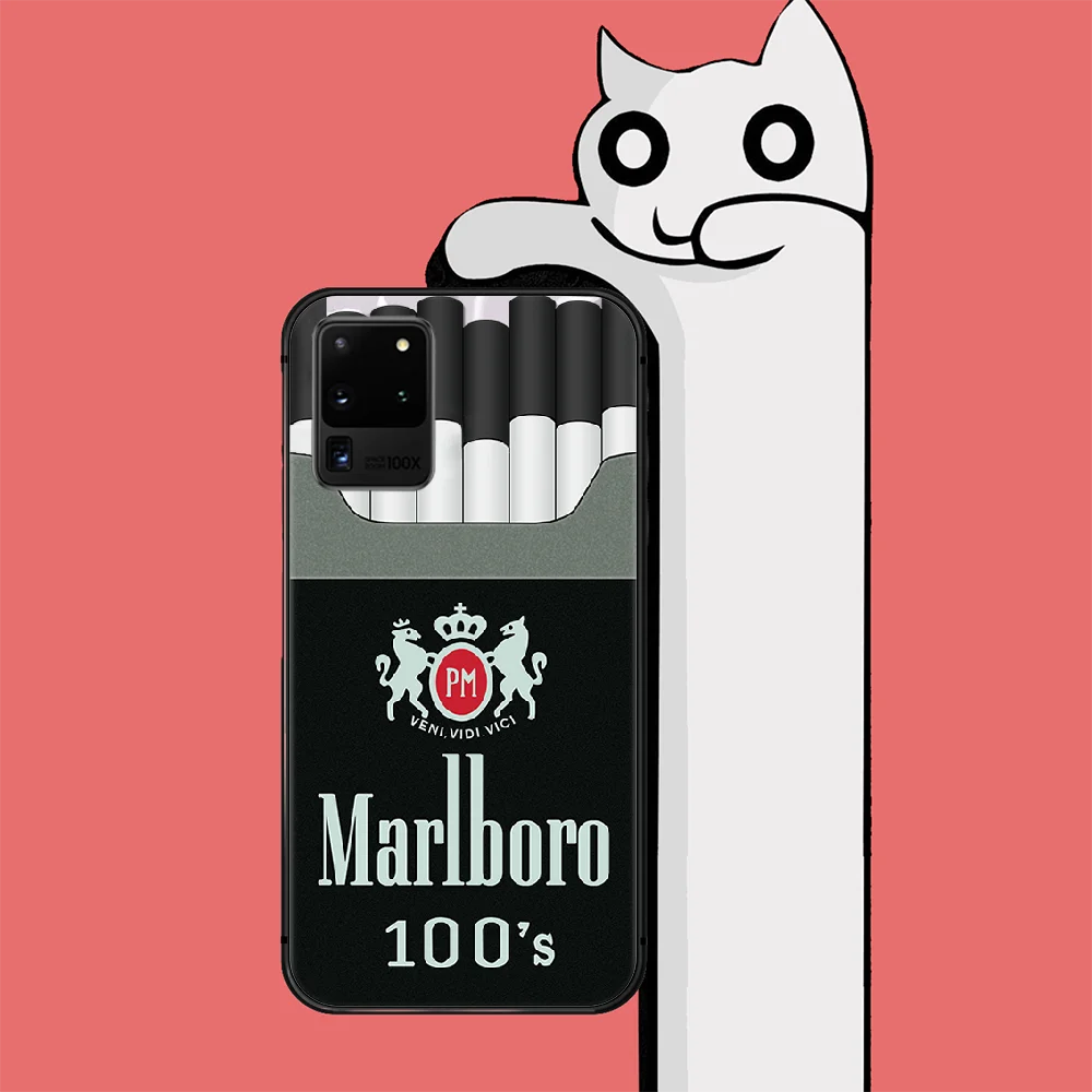 

Cigarette Hot Marlboros Phone Case Cover For Samsung Galaxy Note S 7 8 9 10 20 21 10E Plus Lite Uitra Black 3D Hoesjes