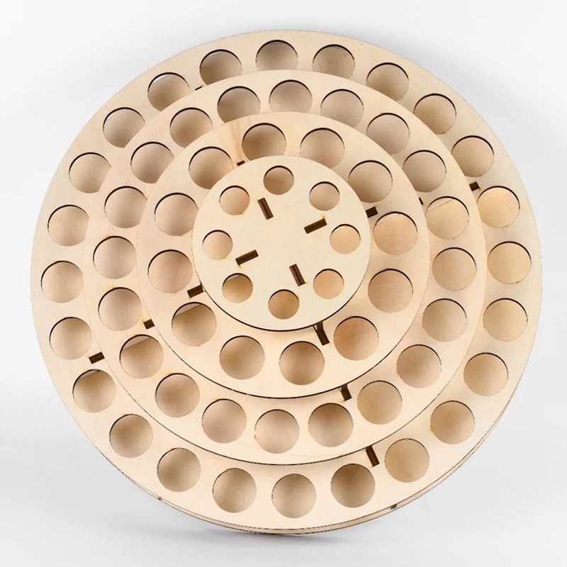 64 отверстия DIY деревянный органайзер для хранения эфирных масел подставка