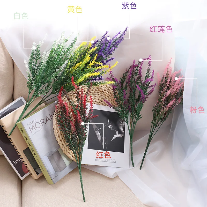 1 шт./38 см осенние искусственные чайные Лавандовые Искусственные пластиковые