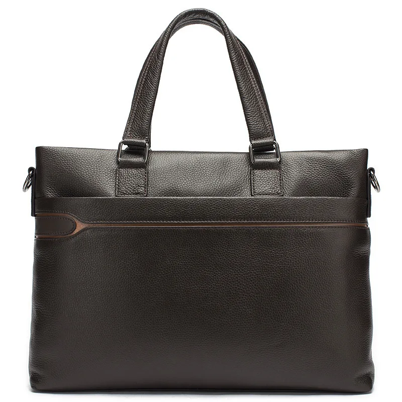 

Man Portable Briefcase Trend Business Affairs Single Shoulder Computer Package Genuine messenger office bags men Leather Male