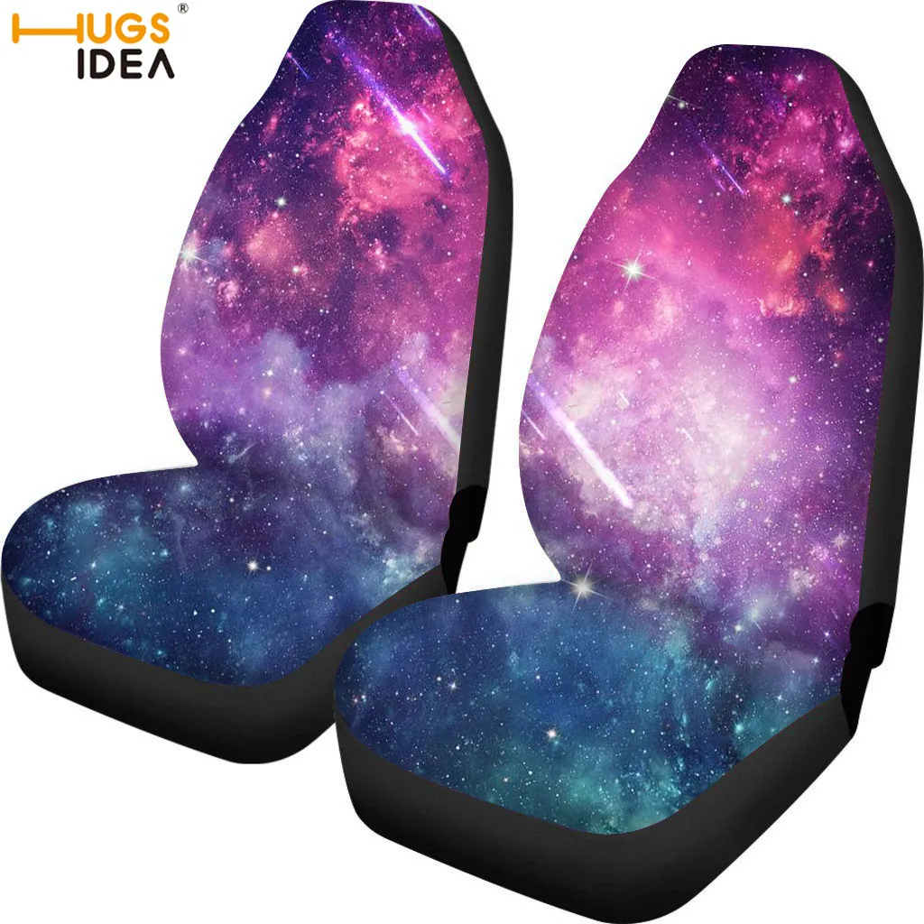 

HUGSIDEA 3D Galaxy Space Car Seat Cover Blue Universe Star Decor Auto Place Protect Case Washable Dustproof Sheet for SUV Seat