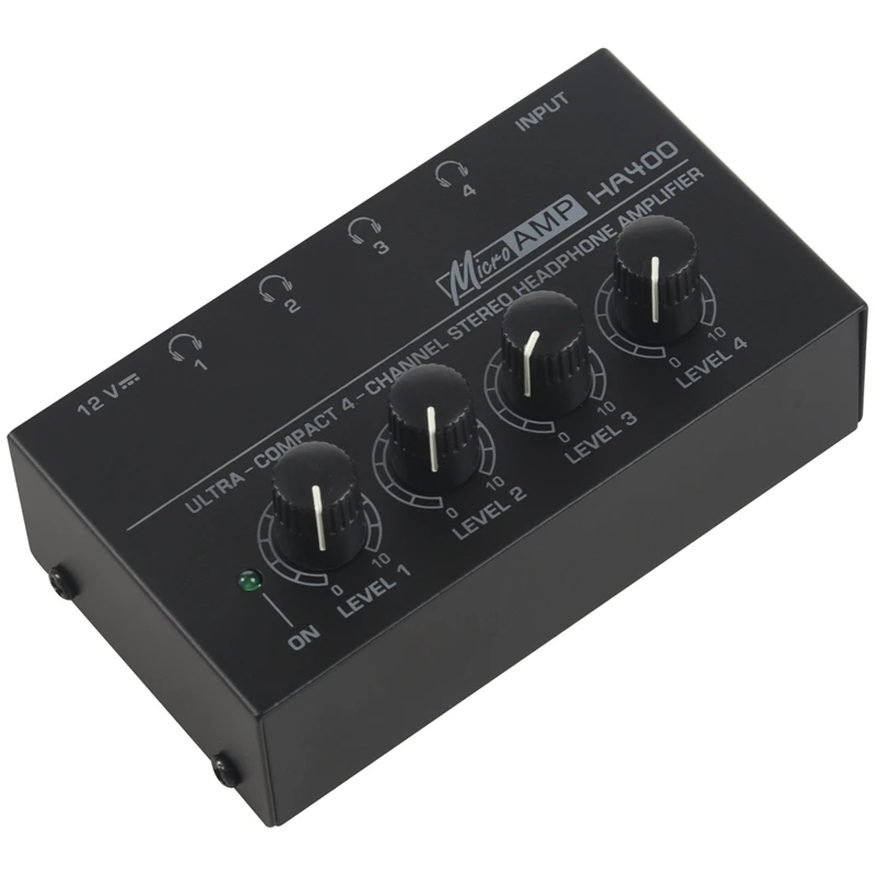 

Eu Plug,Ha400 Ultra-Compact 4 Channels Mini Audio Stereo Headphone Amplifier With Power Adapter Black