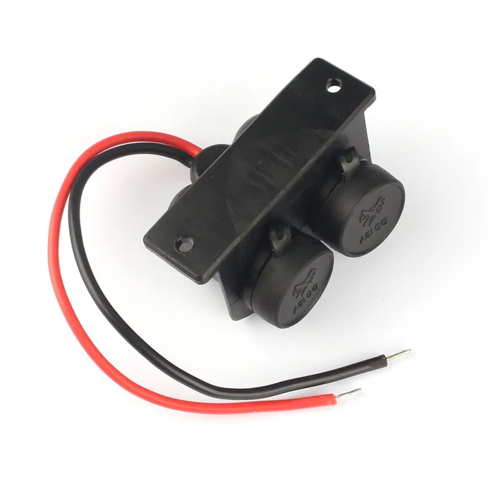 12 В мотоцикл сигарета двойной разъем черный Зажигалка двойная розетка вилка