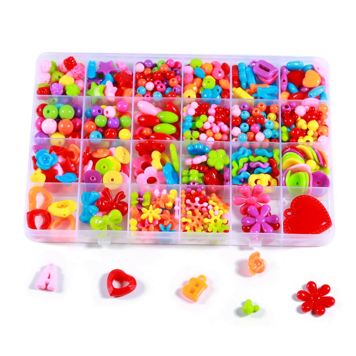 

Apx450 шт., Набор для изготовления украшений, Красочные акриловые бусины с бонусными аксессуарами, подарок для девочек, пазл
