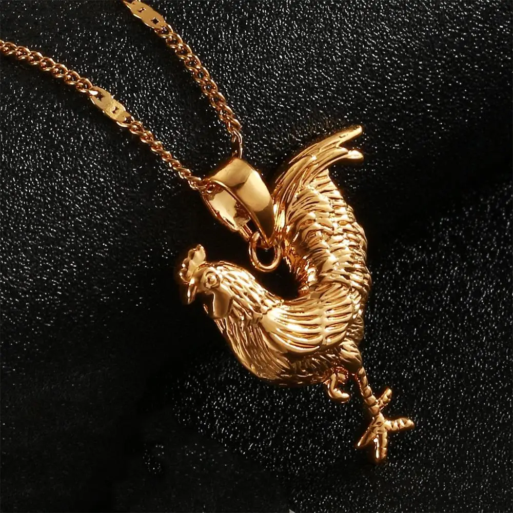 

Trendy Women Gold Color Rooster Chicken Pendant Necklace Animal Jewelry