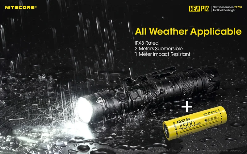 With 4500mAh Battery 1200 люмен Nitecore P12 следующего поколения 21700 тактический фонарь с кобурой NTH10 - Испускаемый цвет: With 4500mAh Battery