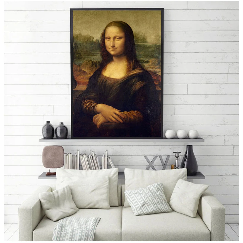 Картина на холсте Улыбка Моны Лизы портрет репродукция классические