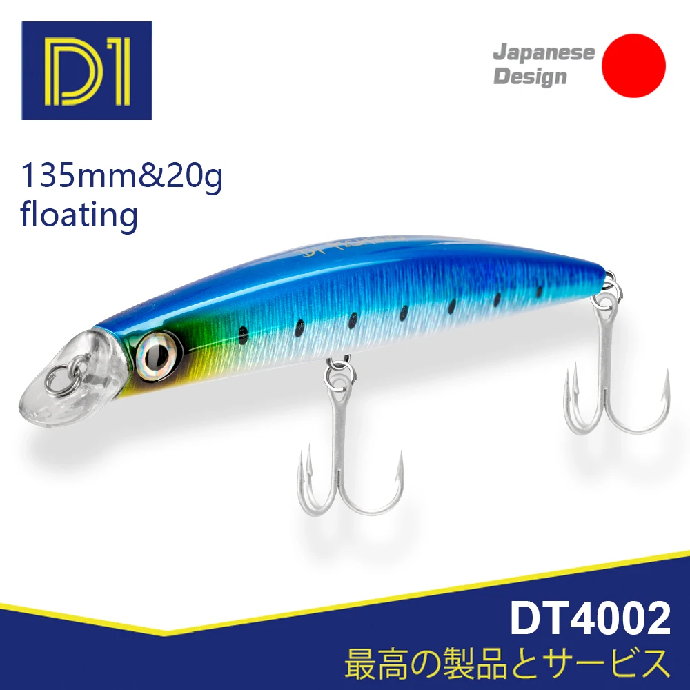 

D1 Floating Minnow Fishing Lures 135mm/20g High Quality Artificial Plastic Hard Wobblers Bass Trout Bait pesca Set