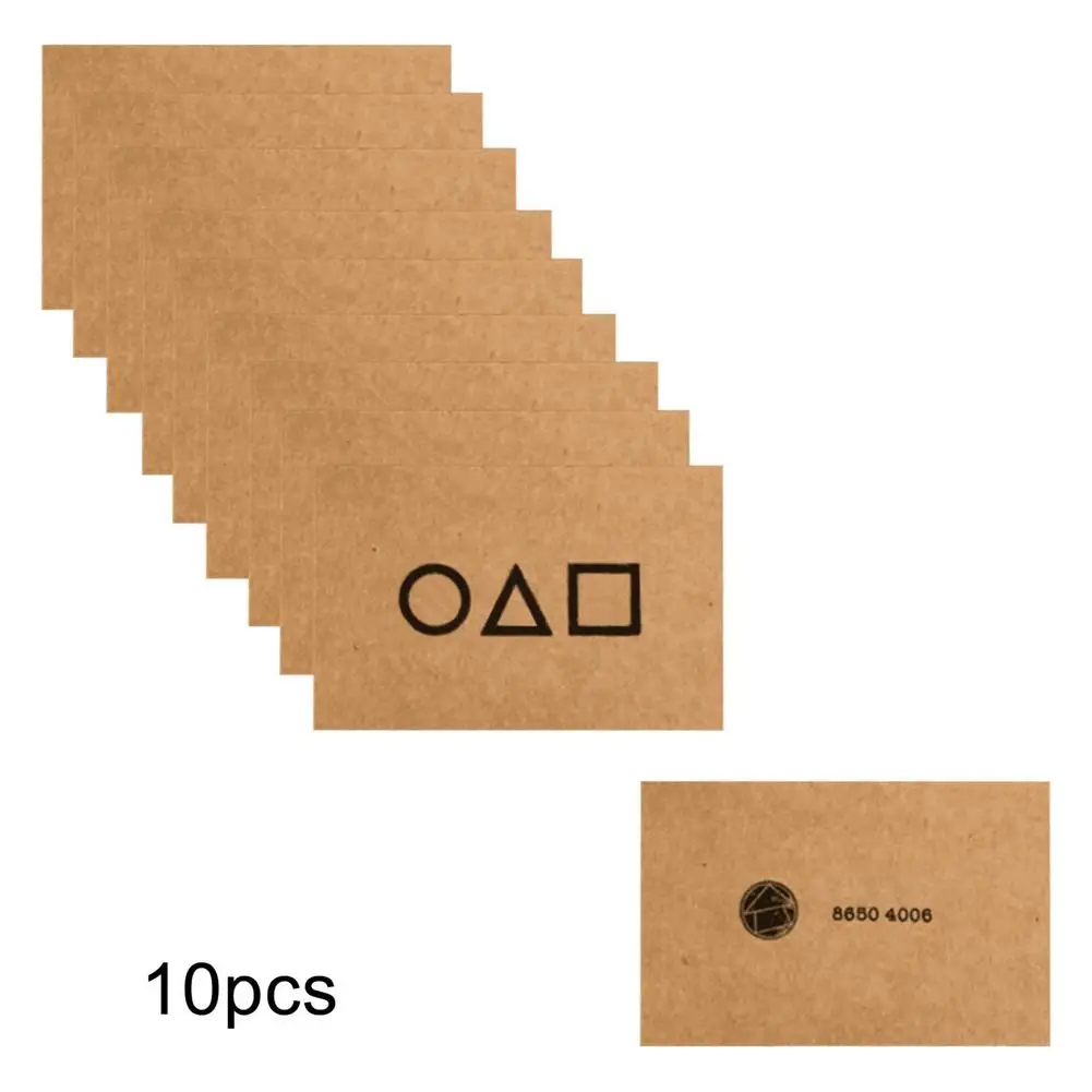 

10PCS Squid Game Game Card Business Card Squid Game Invitation Greeting Card DIY Thank You Greeting Card Thank You Card