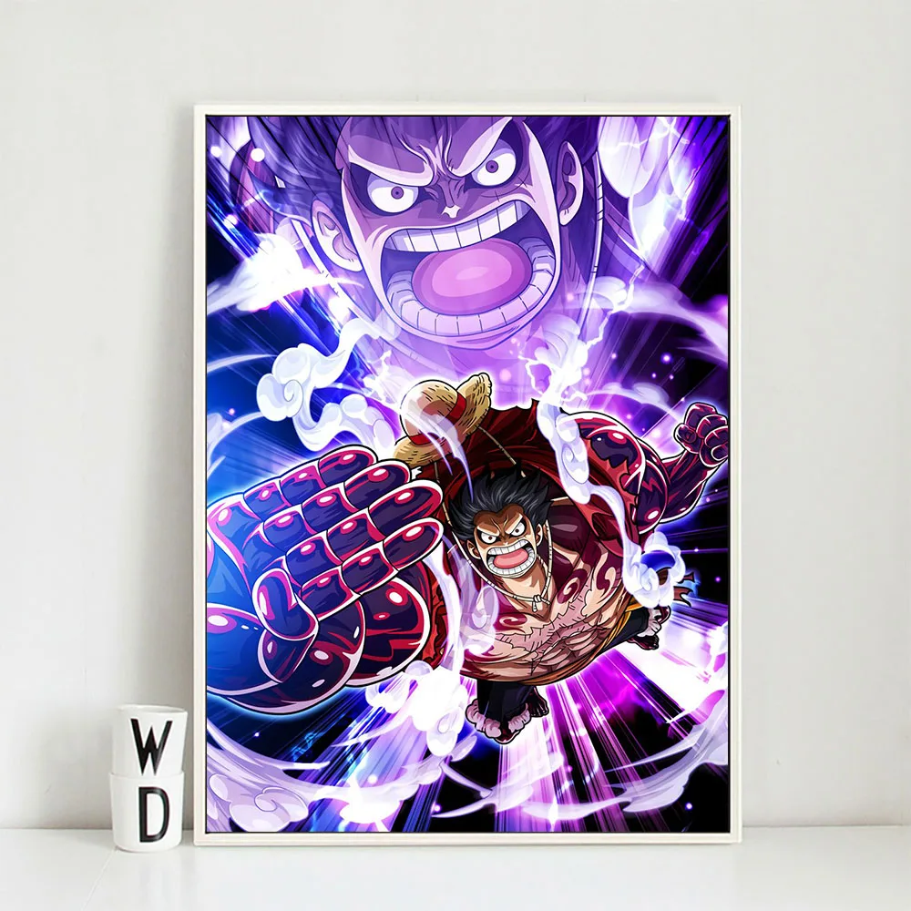 Одна деталь с принтом &quotМанки Д. Luffy Gear 4 Аниме Холст постер картина настенный