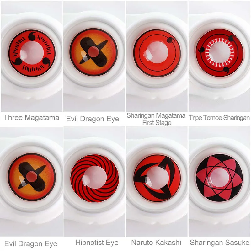 Косплей Контактные линзы глаза аниме цветные контакты Какаси Шаринган