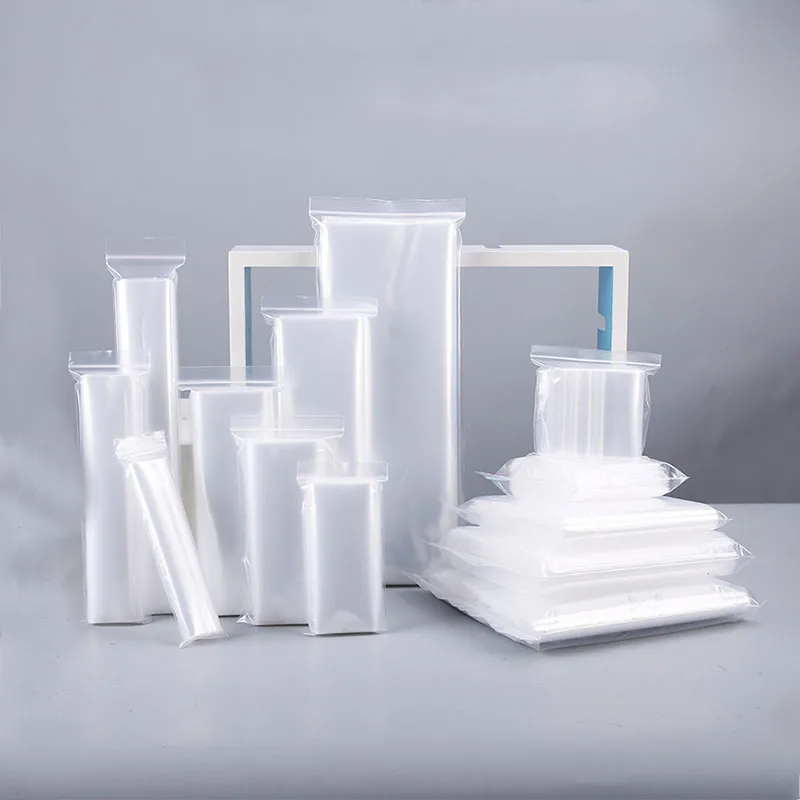 10Pcs Clear PE Lengthen Self Sealing Bag Resealable Zip Lock Bags Package Thick 0.08/0.12/0.16/2mm