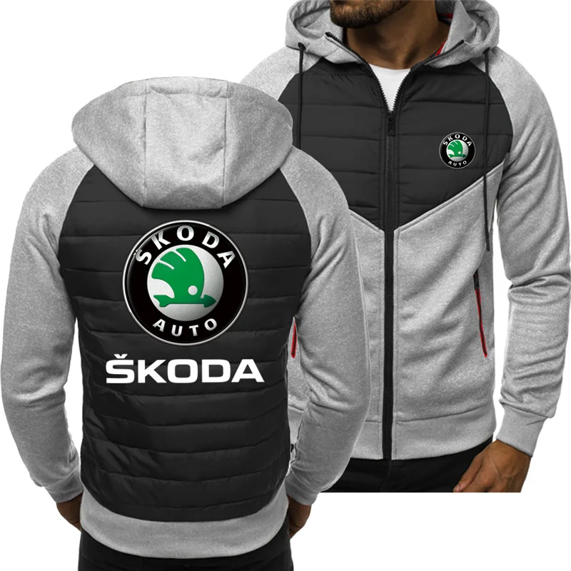 

2021 New Men Hoodies for Skoda Car Logo Spring Autumn Jacket Casual Sweatshirt Long Sleeve Zipper Hoody
