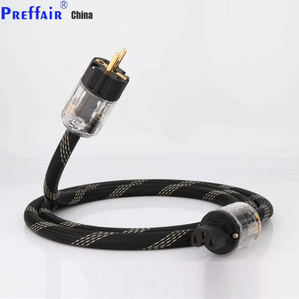 

Высококачественный медный кабель питания переменного тока Preffair, Hi-Fi аудио шнур питания для США/ЕС, кабель питания из чистой меди со стандарт...