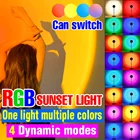 Светодиодный ночник с USB-прожектором, лампа светодиодный закатом, 5 В, настенное украшение для кофейного магазина, светильник льник для стола, цветная лампа, домашний декор для вечеринки