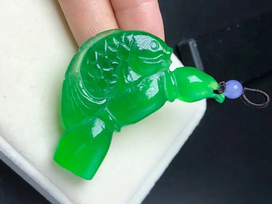 Подвеска из натурального бирманского Изумрудного cyprinoid lotus root амулет