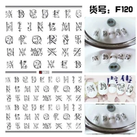 newest f120 3d lettering design nail sticker decal stamping back gule diy nail decoration tools