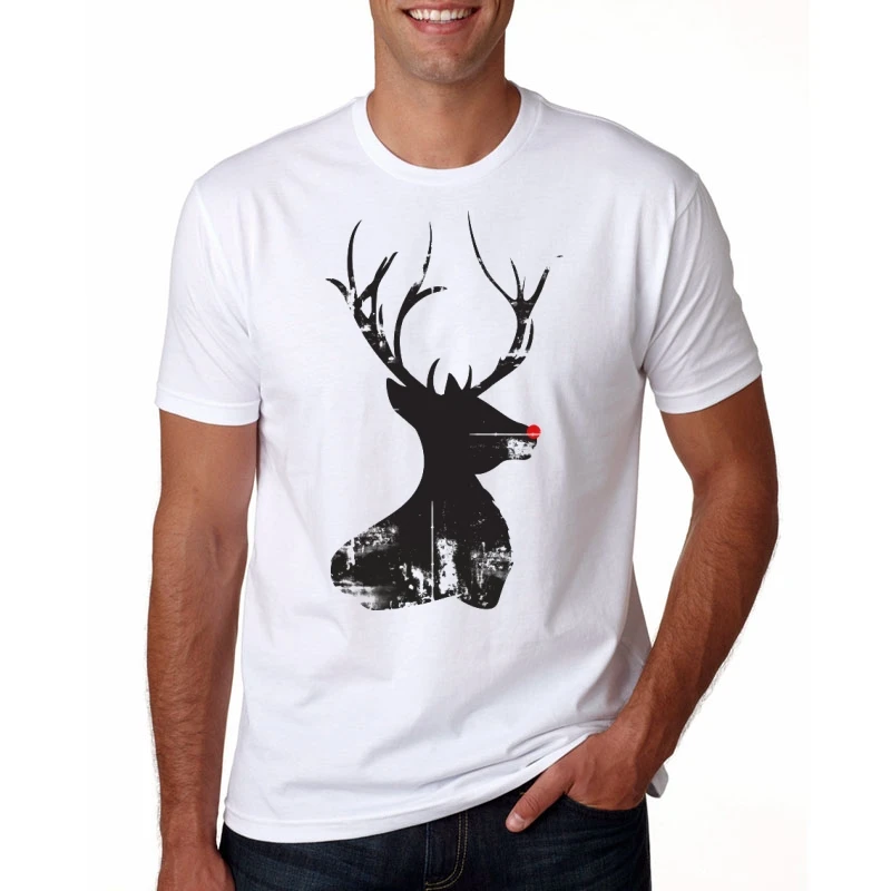 Новое поступление футболка с лесным оленем Мужская красочным принтом модные