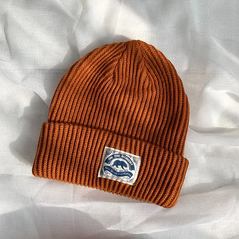 Ins Style Autumn Winter Wool JapaneseKorean Simple Fashion Men And Women Knitted Running Caps to Keep Warm