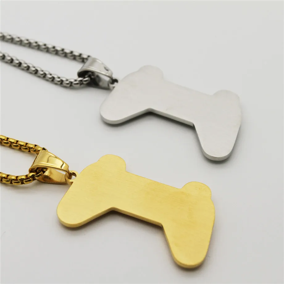 

Fashion Punk Gold/Silver Color Game Machine Handle Necklace Pendant Hip Hop Chain Play Game Controller Necklace Men Jewelry