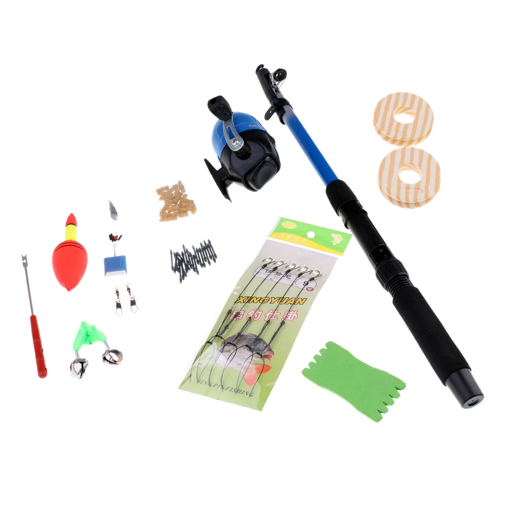 Телескопическая удочка и катушка полный комплект портативная рыболовная для