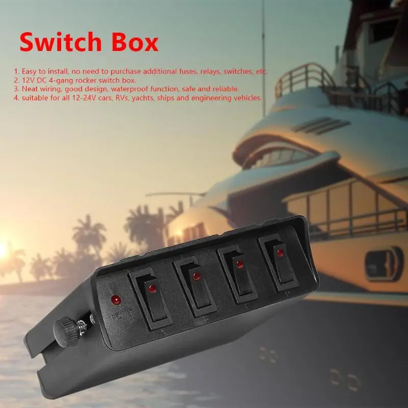 30A Rocker Switch Box Аварийная Строб-лампа 12 В 4 банды панель контроллера