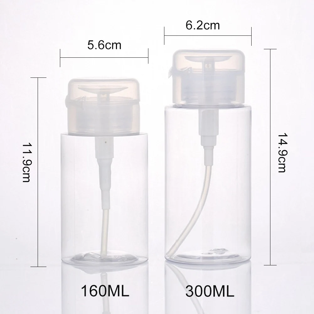 10 шт. 160/300 мл Переносные прозрачные флаконы-дозаторы для средств для снятия макияжа на водной основе, заполняемые водой.
