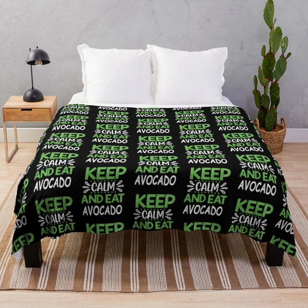 

Декоративное одеяло из шерпы с принтом «Keep Calm and Eat»